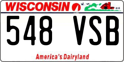 WI license plate 548VSB