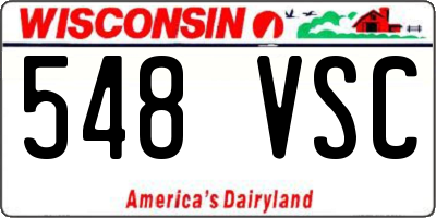 WI license plate 548VSC