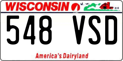 WI license plate 548VSD