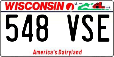 WI license plate 548VSE