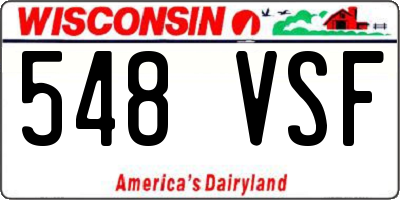 WI license plate 548VSF