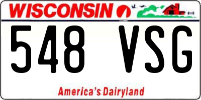 WI license plate 548VSG