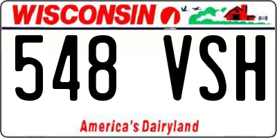 WI license plate 548VSH
