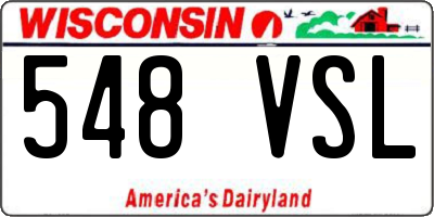 WI license plate 548VSL