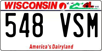WI license plate 548VSM