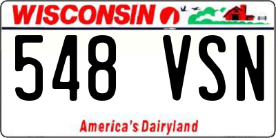 WI license plate 548VSN
