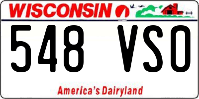 WI license plate 548VSO