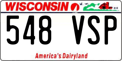 WI license plate 548VSP