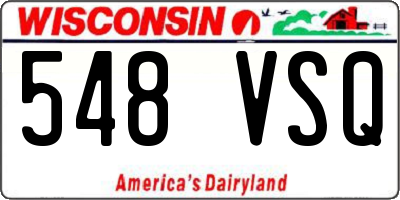 WI license plate 548VSQ