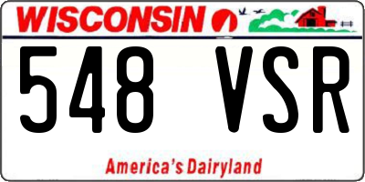 WI license plate 548VSR