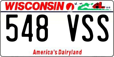 WI license plate 548VSS