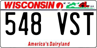 WI license plate 548VST