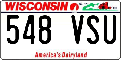 WI license plate 548VSU