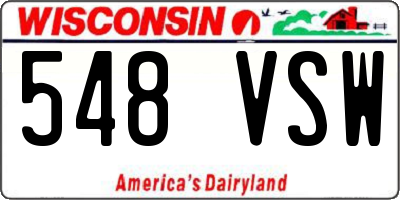 WI license plate 548VSW