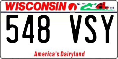 WI license plate 548VSY