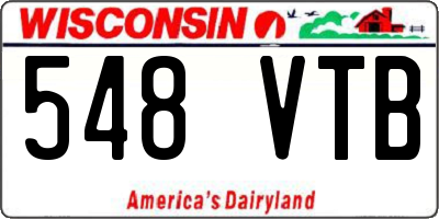 WI license plate 548VTB