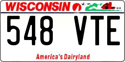 WI license plate 548VTE