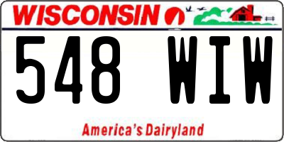 WI license plate 548WIW