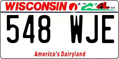WI license plate 548WJE