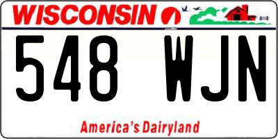 WI license plate 548WJN