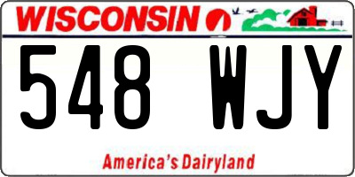 WI license plate 548WJY