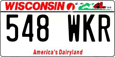 WI license plate 548WKR