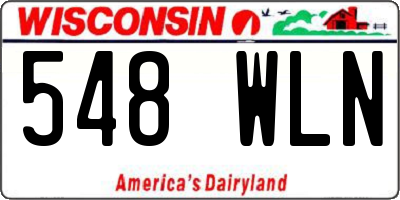 WI license plate 548WLN