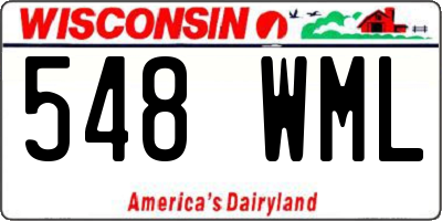 WI license plate 548WML