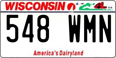 WI license plate 548WMN