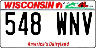 WI license plate 548WNV