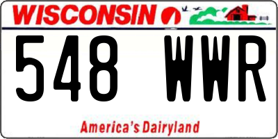 WI license plate 548WWR