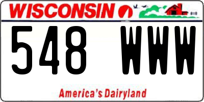 WI license plate 548WWW