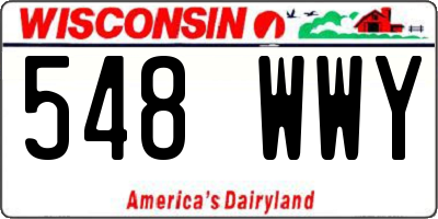 WI license plate 548WWY