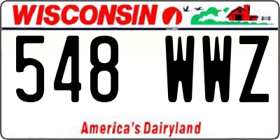 WI license plate 548WWZ