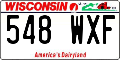WI license plate 548WXF