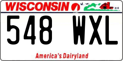 WI license plate 548WXL