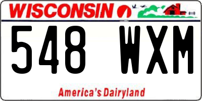 WI license plate 548WXM