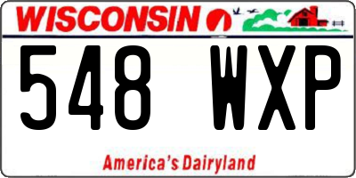 WI license plate 548WXP
