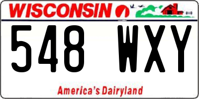 WI license plate 548WXY