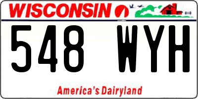WI license plate 548WYH