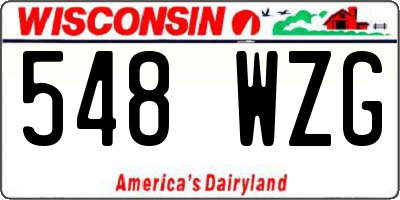 WI license plate 548WZG