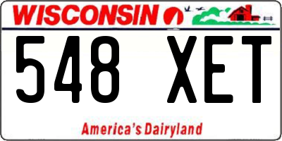 WI license plate 548XET