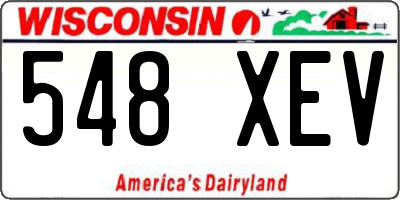 WI license plate 548XEV