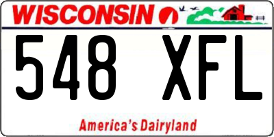 WI license plate 548XFL