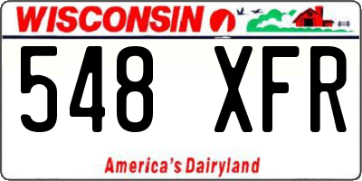WI license plate 548XFR