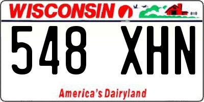 WI license plate 548XHN