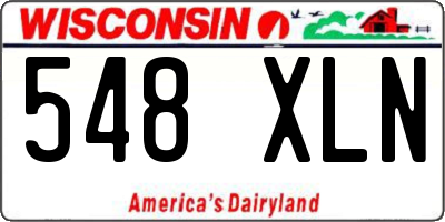 WI license plate 548XLN