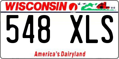 WI license plate 548XLS