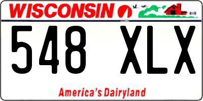 WI license plate 548XLX
