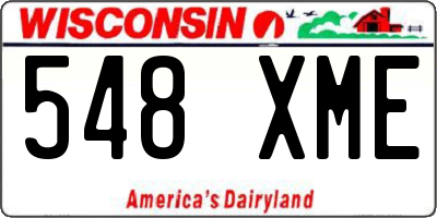 WI license plate 548XME